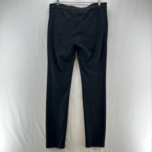 Eileen Fisher Pants Womens 12 Filigree Print Ponte Skinny Mid Rise Jegging Black - Picture 2 of 11